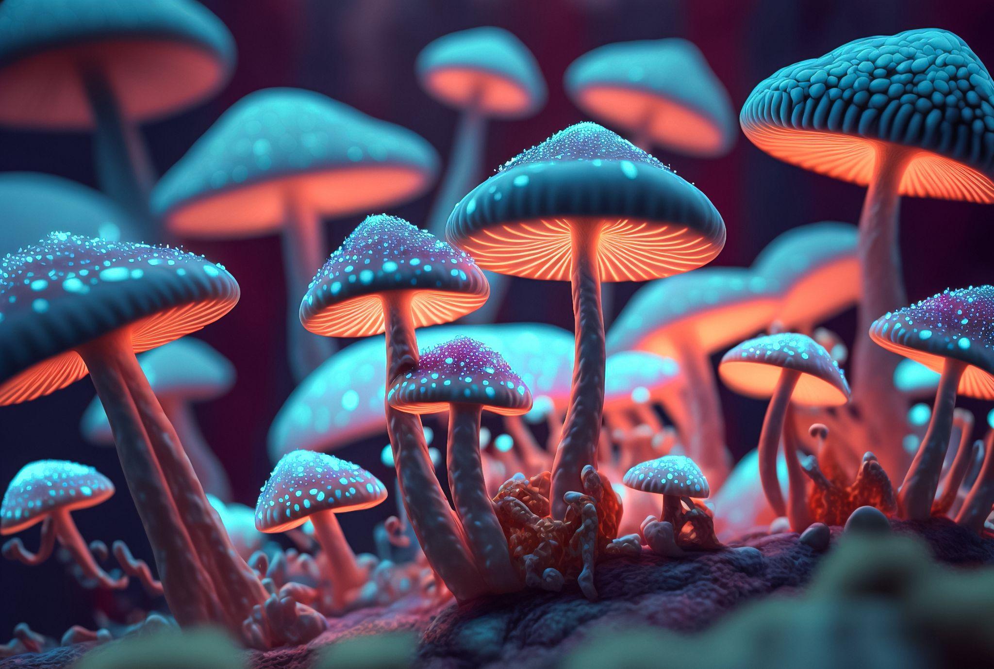 Mystic Spotted Fluorescent Magic Mushrooms Growing